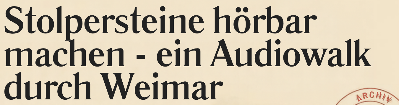Textgrafik Workshop Stolpersteine Audioguide
